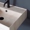 Beige Travertine Design Ceramic Wall Mounted Sink With Counter Space, Towel Bar Included